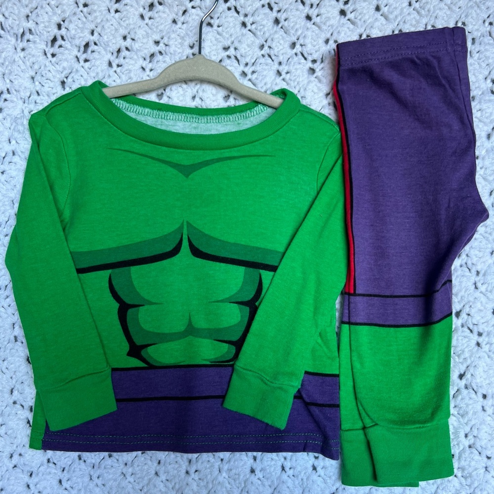 Disney Marvel HULK Green and Purple Superhero Pajama Set for Kids